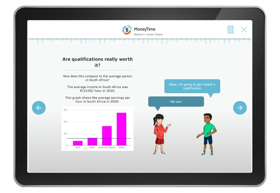 MoneyTime teaches kids about the importance of studying